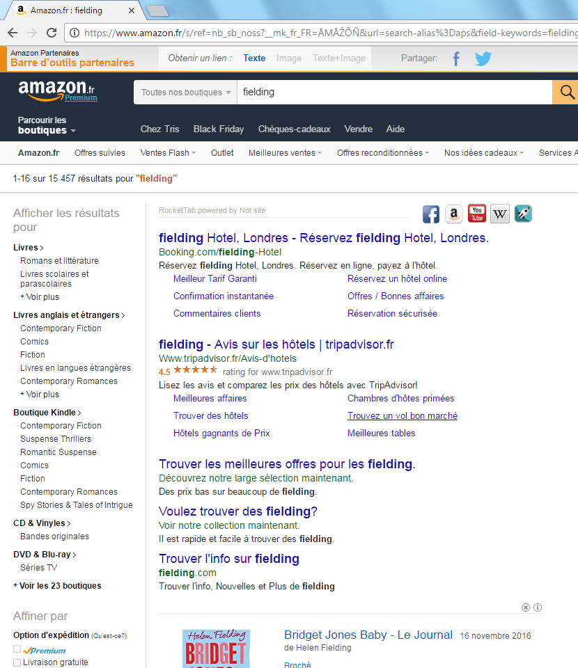 RocketTab dans ma recherche Amazon